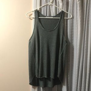 Army green and black stripes racerback tank top